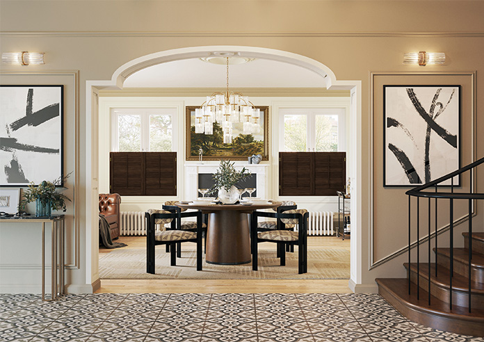 Kensington, Antique Walnut - Cafe Style Plantation Shutter - Image 9